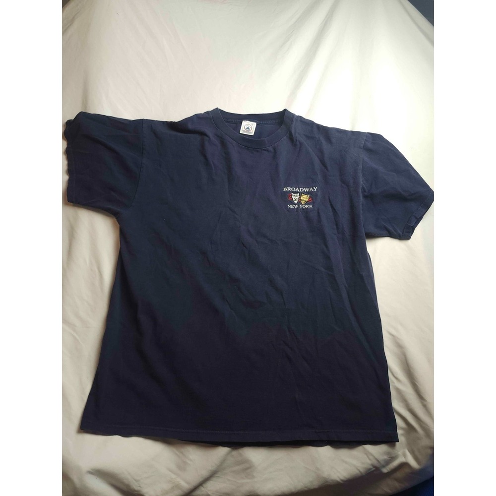 Vintage Broadway New York Shirt Mens Size XL Navy‎ Blue Delta Short Sleeves